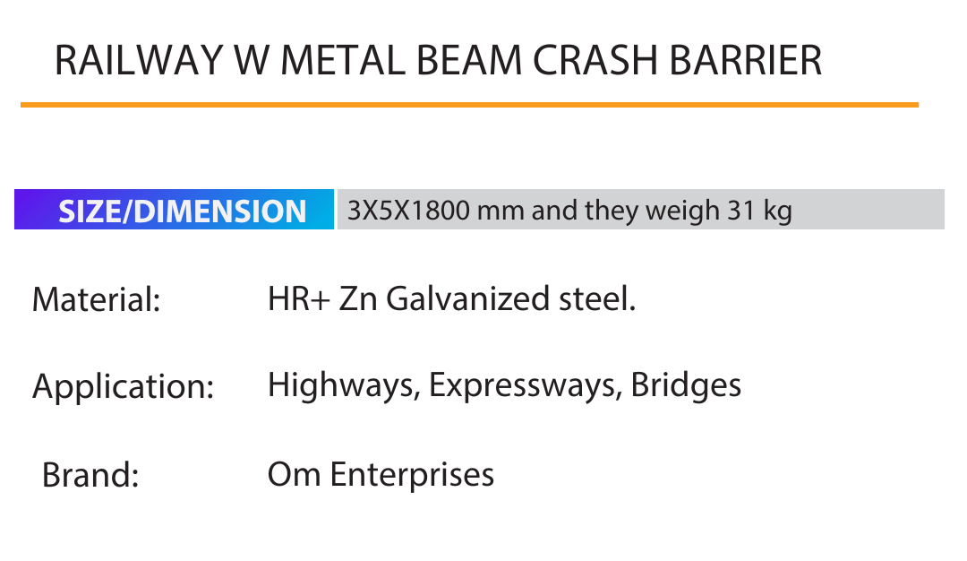 Railway W Metal Beam Crash Barrier