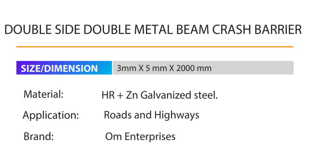 Double Side Double Metal Beam Crash Barrier